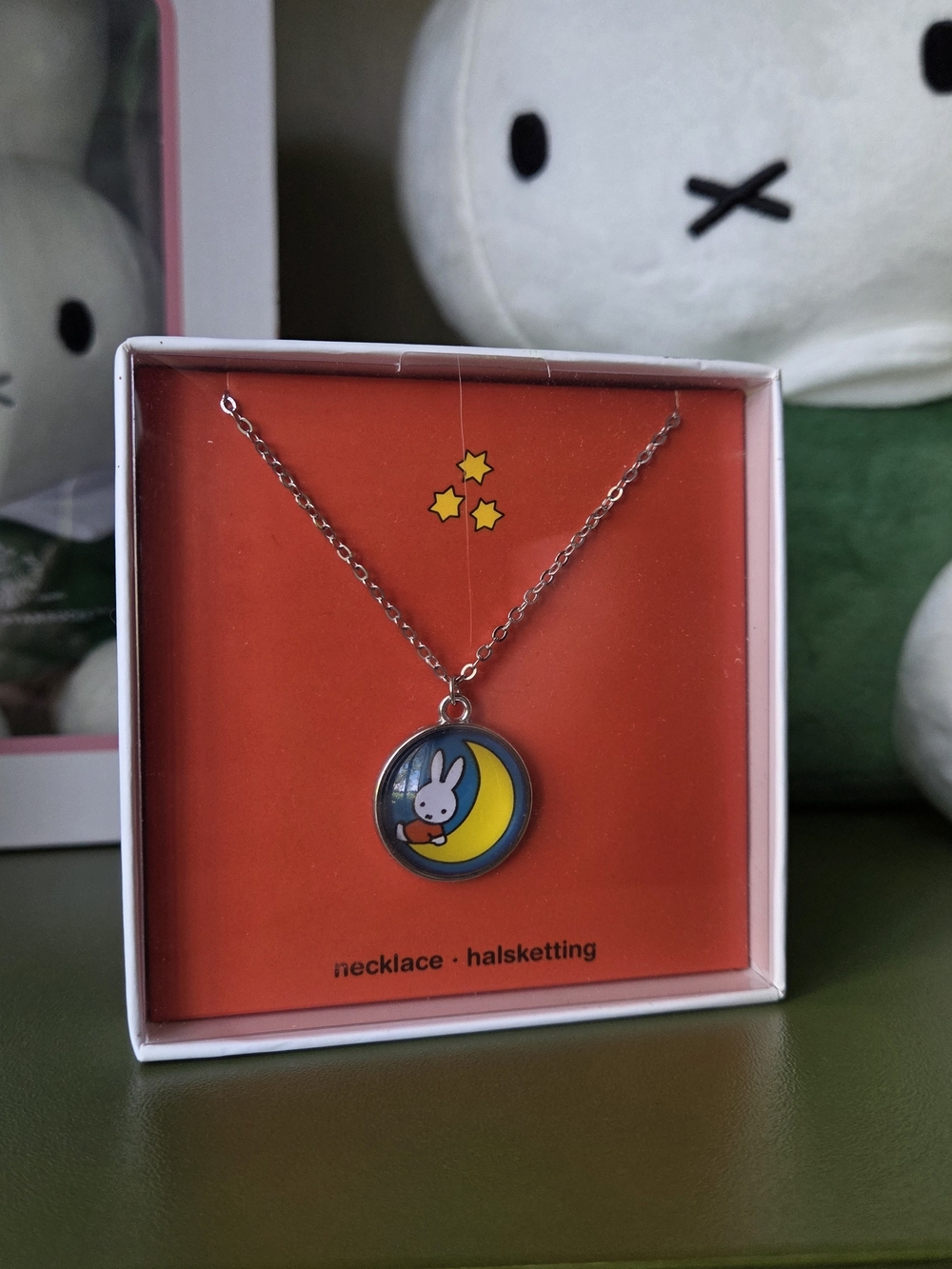 Miffy Moon Pendant Necklace • Halsketting - Yellow & Blue